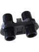 Aeroflow Billet 2 Port Air Con Bulkhead Black 2 x -10