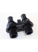 Aeroflow Billet 2 Port Air Con Bulkhead Black 2 x -10