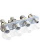 Aeroflow Billet 4 Port A/C Bulkhead Inline 3 x -10, 1 x -6 Polished