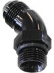 Aeroflow 45 Degree -6 ORB to -8AN Male Full Flow Adapter Black