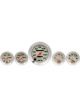 Equus 5-Piece Gauge Set White Face/Silver Bezel