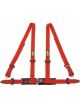 OMP Racing Road 4 Harness 4 Point Button Release Red