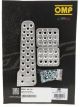 OMP Racing 3 Pedal Set Sandblasted Aluminum w/ Long Gas