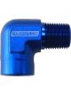 Aeroflow 90 Degree NPT Female to Male NPT Fitting 1/4 Inch Blue