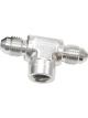 Aeroflow Male Tee With Female 1/8 Inch -3AN Silver