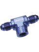 Aeroflow Male Tee With Female 1/8 Inch -4AN Blue
