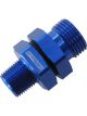 Aeroflow ORB to NPT Coupler -10 ORB to 3/8 Inch NPT Blue