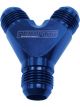 Aeroflow Y-Block -6AN Inlet, -4AN Outlets Blue