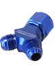 Aeroflow Y-Block Female Swivel -12AN In to 2 x -10AN Outlets Blue