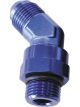 Aeroflow 45 Degree -10 ORB Swivel to -8 Male Flare Adapter Blue