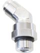 Aeroflow 45 Degree -10 ORB Swivel to -8 Male Flare Adapter Silver
