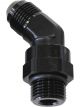 Aeroflow 45 Degree -10 ORB Swivel to -10 Male Flare Adapter Black