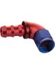 Proflow 90 Degree Hose End 5/16in Barb to Female -06AN Red/Blue