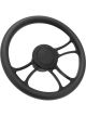 Proflow Billet 3 Slot Steering Wheel 14in Black/Black Leather