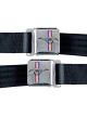 Scott Drake Classic Seat Belt Set Nylon Latch Style 2-Point Aqua
