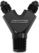 Aeroflow Y Block Adapter Black 1 Male 1/8in NPT to 2 Male -3AN