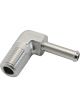 Aeroflow Male NPT to Barb 90 Degree Adapter 1/4in to 1/4in Silver