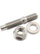 Aeroflow M8 x 1.25mm Titanium Stud Hex Locking Nut & Washer Kit