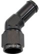 Aeroflow 45 Degree Hose Barb 5/8in to -8AN Black Finish