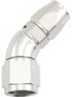 Aeroflow 200 Series Teflon 45 Deg Hose End -10AN to -8 Silver