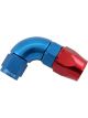 Aeroflow 200 Series Teflon 90 Deg Hose End -6AN to -8 Blue/Red