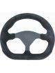 Grant 10in D-Shape Racing Steering Wheel Black 3-Spoke Suede Leather