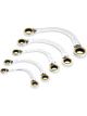 Draper Tools Hi-Torq Double Ring Ratchet Half Moon Spanner Set 5 Pcs