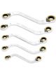 Draper Tools HI-TORQ Double Ring Ratchet S-Shape Spanner Set 5 Pcs