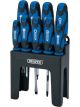 Draper Tools Soft Grip Screwdriver Set 9 Piece Blue