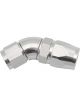 Aeroflow 45 Deg Stepped Hose End -8AN to -10 Hose Silver
