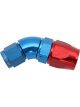 Aeroflow 45 Deg Stepped Hose End -6AN to -8 Hose Blue/Red