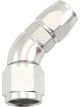 Aeroflow 45 Deg Stepped Hose End -8AN to -8 Hose Silver