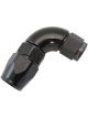 Aeroflow 90 Deg Stepped Hose End -6AN to -8 Hose Black