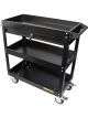 Aeroflow Workshop Trolley 3 Tier With Lockable Drawer Black Coated