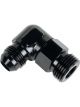 Derale Fitting Adapter 90Deg 8 AN Male to 7/8-14in NPT Male O-Ring Black