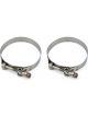 Drag Race T-Bolt Hose Clamp Set 4.000 Collector Tethers Stainless Pair