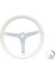 Grant Steering Wheel Classic 14.75in 3.5in Dish 3-Spoke White/Chrome