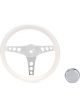Grant Steering Wheel Classic 12.5in 3.5in Dish 3-Spoke White/Chrome