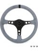 Grant Steering Wheel Race 13.5in Gray Suede Grip Black Stripe Black