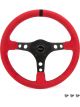 Grant Steering Wheel Race 13.5in Red Suede Grip Black Stripe Black
