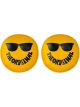Kc Hilites Vinyl Cover 8in Round Yellow w/Smiley Sunglass