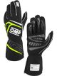 OMP Racing Driving Gloves First Black / Yellow XL Pair