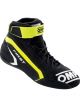 OMP Racing Driving Shoe Mid-Top Black Yellow Euro Size 44