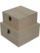 Boyle Craftwood Square Storage Box with Catch Set of 2