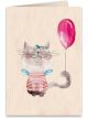 Boyle Wooden Greeting Card Pussycat and the Balloon 11x16cm