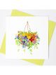 Boyle Quilled Greeting Card Hanging Flower Basket 15x15cm
