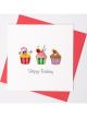 Boyle Quilled Greeting Card Happy Birthday 3 Cupcakes Red 15x15cm