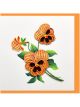 Boyle Quilled Greeting Card Orange Pansies 15x15cm