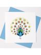 Boyle Quilled Greeting Card Peacock Fan 15x15cm