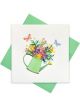 Boyle Quilled Greeting Card Watering Can Flowers 15x15cm